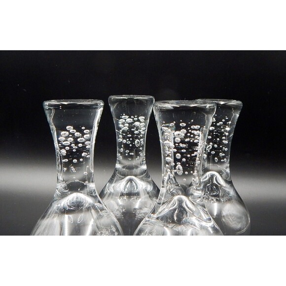 Pier 1 One Bubble Stem Wine Glasses Clear Glassware Set of 4 Hand Blown - Picture 11 of 11